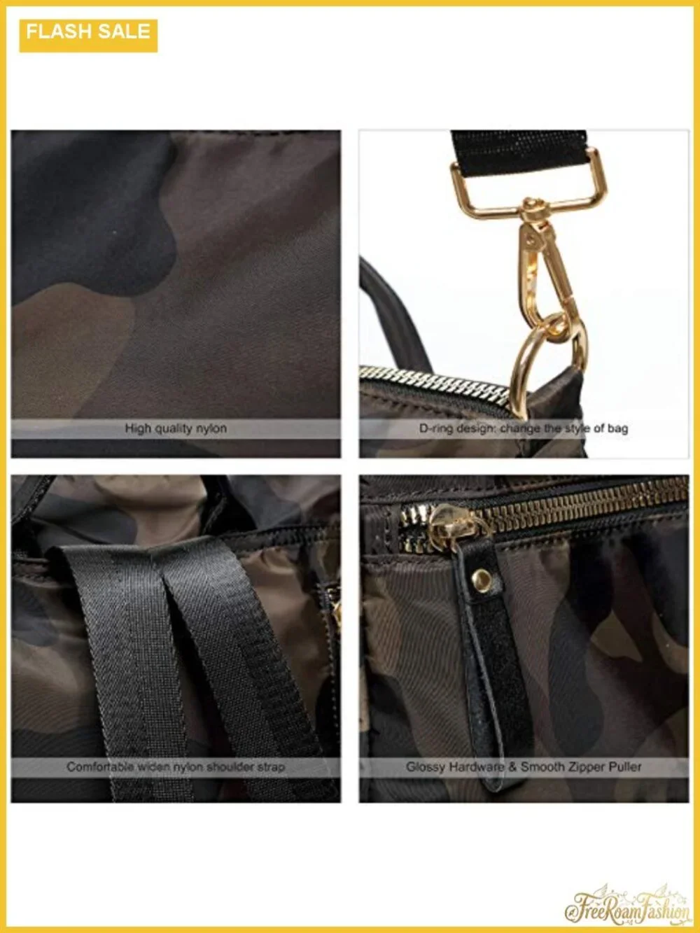 Women's Nylon Anti-Theft Backpack Purse 3-in-1 Travel Daypack